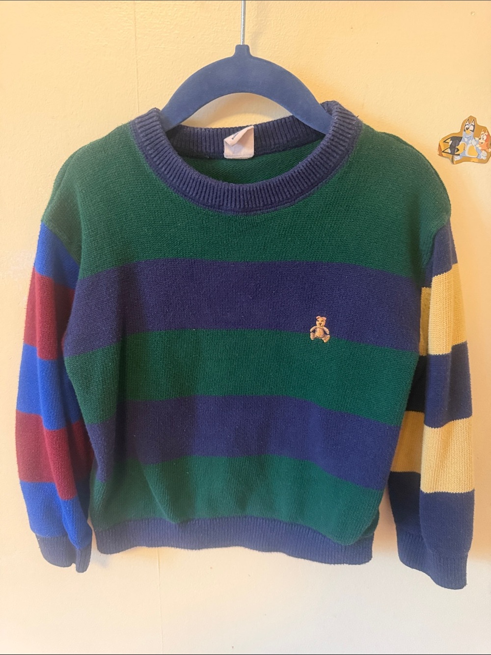 GAP Striped Crewneck Sweater in Green, Navy, Blue, Red, Yellow